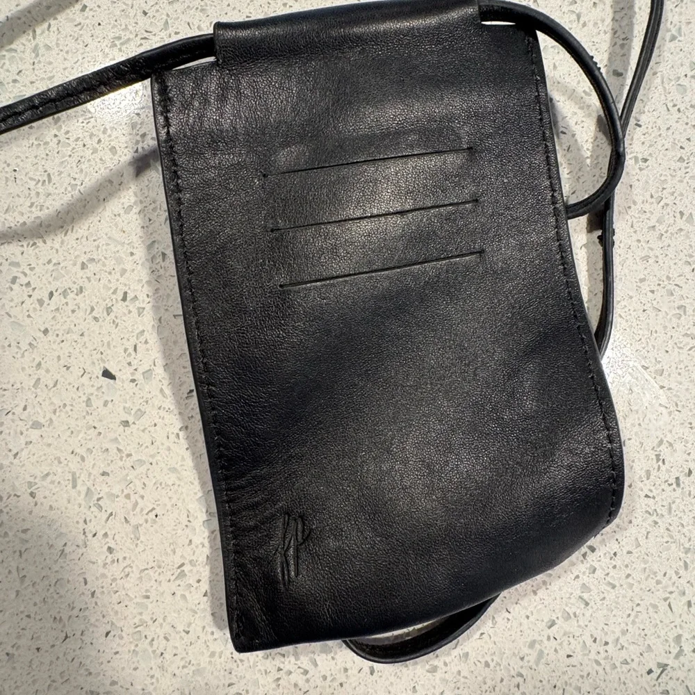 Free people Black Leather Crossbody Pouch - phone bag - Picture 3 of 4